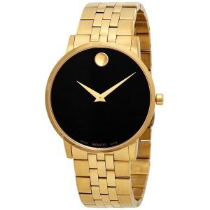 Movado 0607203 Museum Classic 40MM Men’s Dot Gold-Tone Stainless Steel Watch