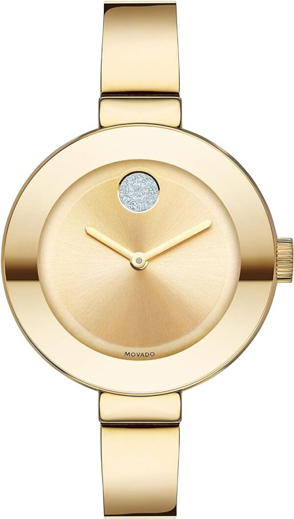 Movado Women's BOLD Bangles Yellow Gold Watch with a Flat Dot Sunray Dial, Gold Model 3600201