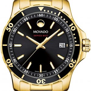 Authentic Movado 800 Series Swiss Gold Tone Stainless Steel Men’s Watch 2600145