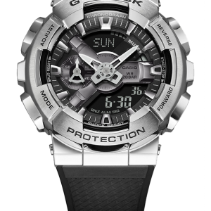 Casio G Shock Silver Bezel Digital Analog Watch GM110-1A