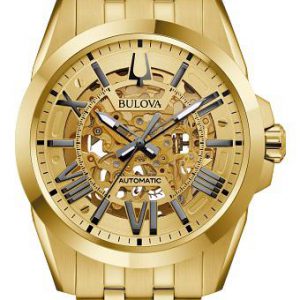 Bulova Automatic Gold Tone Watch 97A162