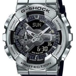 Casio G Shock Silver Bezel Digital Analog Watch GM110-1A