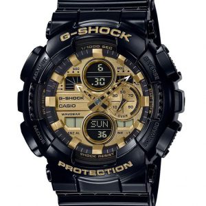 Casio G Shock Digial Analog Gold Black Watch GA140GB-1A1