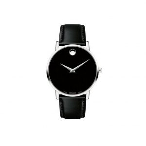 Movado Museum Classic Black Dial Leather Strap Men’s Swiss Watch 0607269