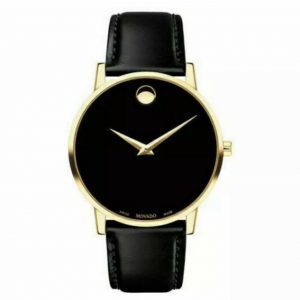 Brand New Movado Men’s Museum Classic Black Dial Gold Watch 0607271