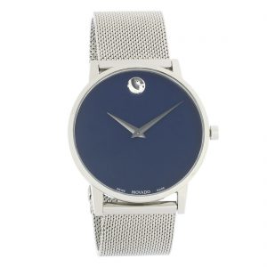 Movado Museum Classic Series Mens Blue Dial Swiss Quartz Watch 0607349