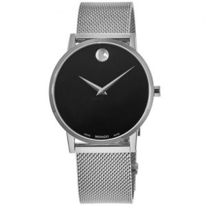 Movado Men’s Museum Classic Black Dial Stainless Steel Watch 0607219