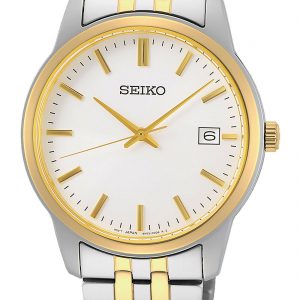 Seiko Essential White Dial Two-Tone Stainless Steel Men’s Watch SUR402