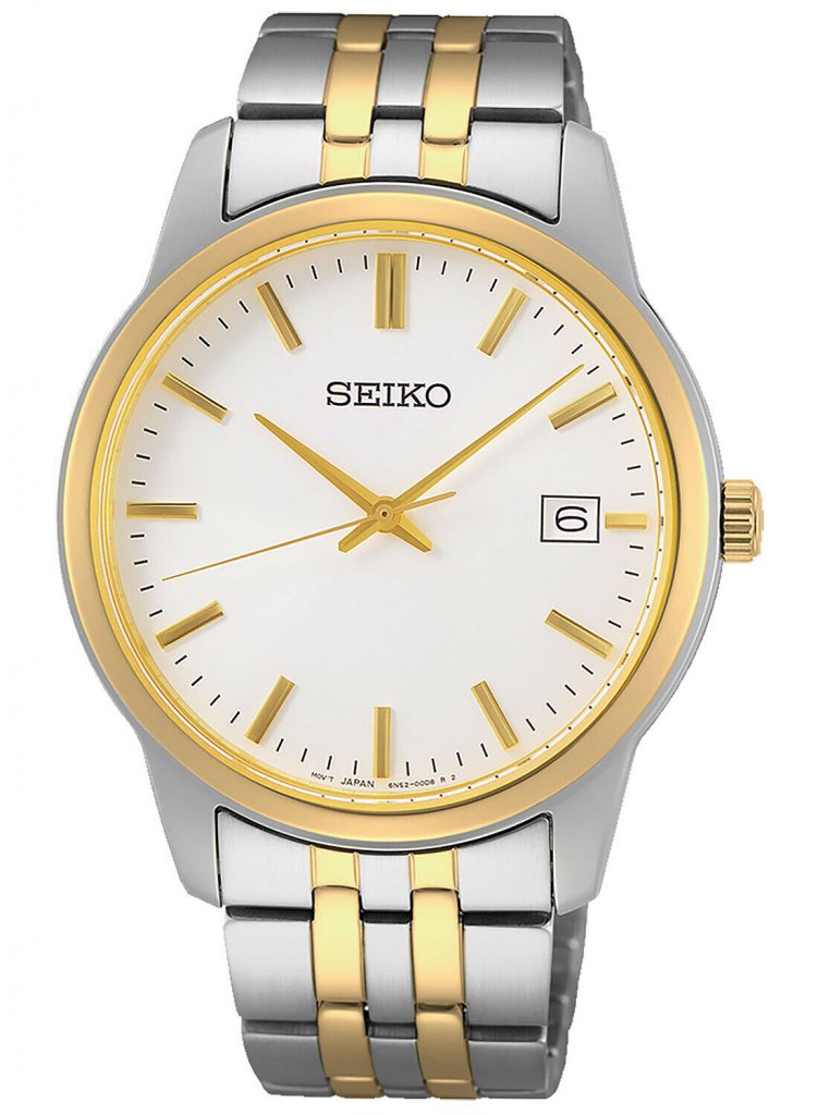 Seiko Essential White Dial Two-Tone Stainless Steel Men’s Watch SUR402 ...