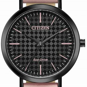 Citizen Eco-Drive Women’s Black Dial Pink Strap 36mm Watch EM0765-01E