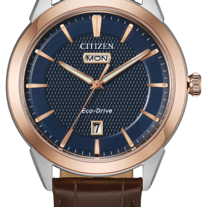 Citizen Corso Men’s Navy Dial Brown Leather Band Watch AW0096-06L