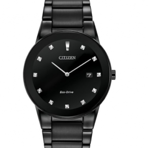 Citizen Eco-Drive Men’s Diamond Markers Black Bracelet 40mm Watch AU1065-58G