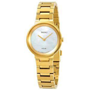 Seiko Women’s Solar Gold-Tone Stainless Steel Bracelet Watch SUP386