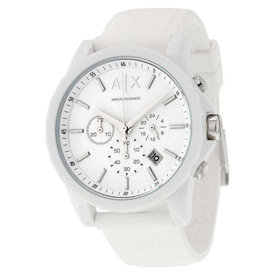 Armani Exchange Men\'s Active AX1325 White Silicone Japanese Quartz Sport  Watch – Elegant Watches Jacksonville Florida