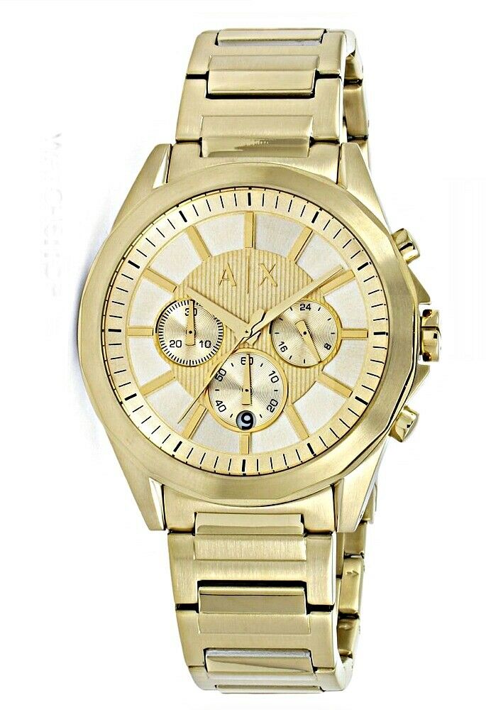 Jacksonville Watches Elegant – Exchange Watch Armani Gold Dial Men\'s Chronograph AX2602 Florida