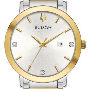 Bulova Diamond Silver Dial Men’s Watch 98D151
