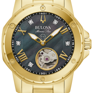 Bulova Marine Star Automatic Black Dial Gold Tone Ladies’s Watch 97P171