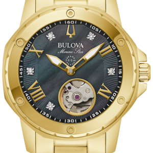 Bulova Marine Star Automatic Black Dial Gold Tone Ladies’s Watch 97P171