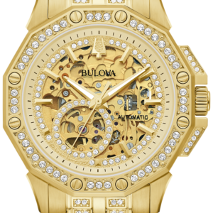 Bulova Crystal Octava Automatic Gold Tone Men’s Watch 98A292