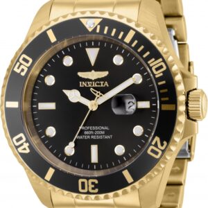 Invicta Pro Diver 54mm Gold Tone Black Face Men’s Watch 36079