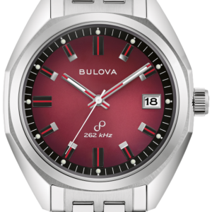 Bulova Jet Star Red Dial Stainless Steel Bracelet Men’s Watch 96B401