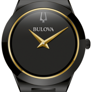 Bulova Black Dial Stainless Steel Bracelet Millennia Ladies Watch 98L314