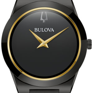 Bulova Black Dial Stainless Steel Bracelet Millennia Men’s Watch 98A313