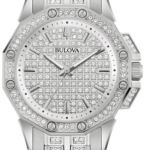 Bulova Octava Silver Tone Dial Stainless Steel Bracelet Ladies Watch 96L305