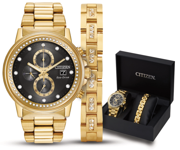 Citizen Eco Drive Gold Tone Set FB3002-61E