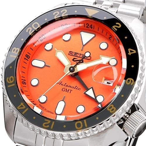 Seiko 5 Sports GMT Orange Dial Men's Watch SSK005 - Image 3